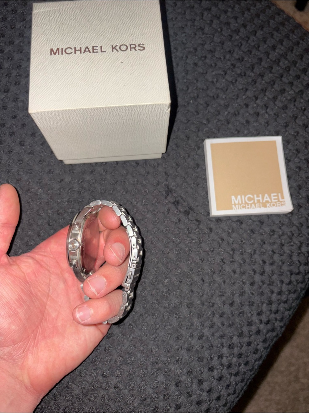 Michael Kors Silver Men’s Stainless Steel Chronograph Watch - Picture 2 of 5